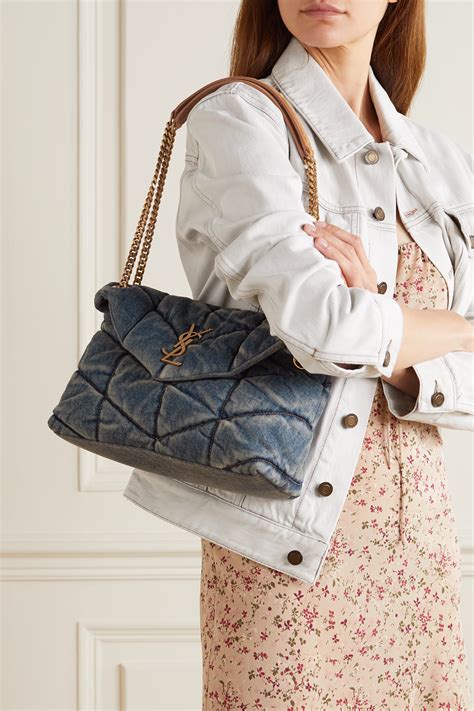 denim ysl handbag|YSL loulou puffer suede.